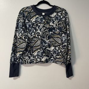 joie Medium Pull Over Blue Cropped Sweater Top